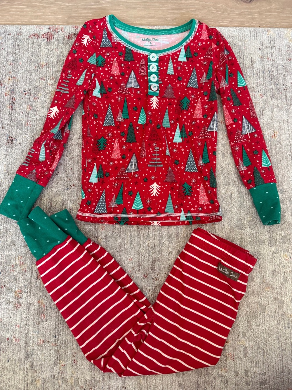Matilda Jane Christmas Tree Pajama Set Girls Size 4